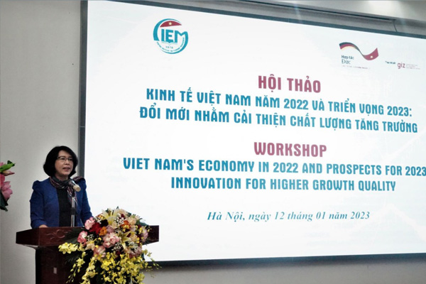 TS Nguyễn Thị Hồng Minh - Viện trưởng CIEM, phát biểu tại lễ công bố báo cáo